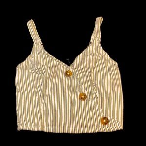 HOLLISTER crop tank top, olive stripes, size XS
